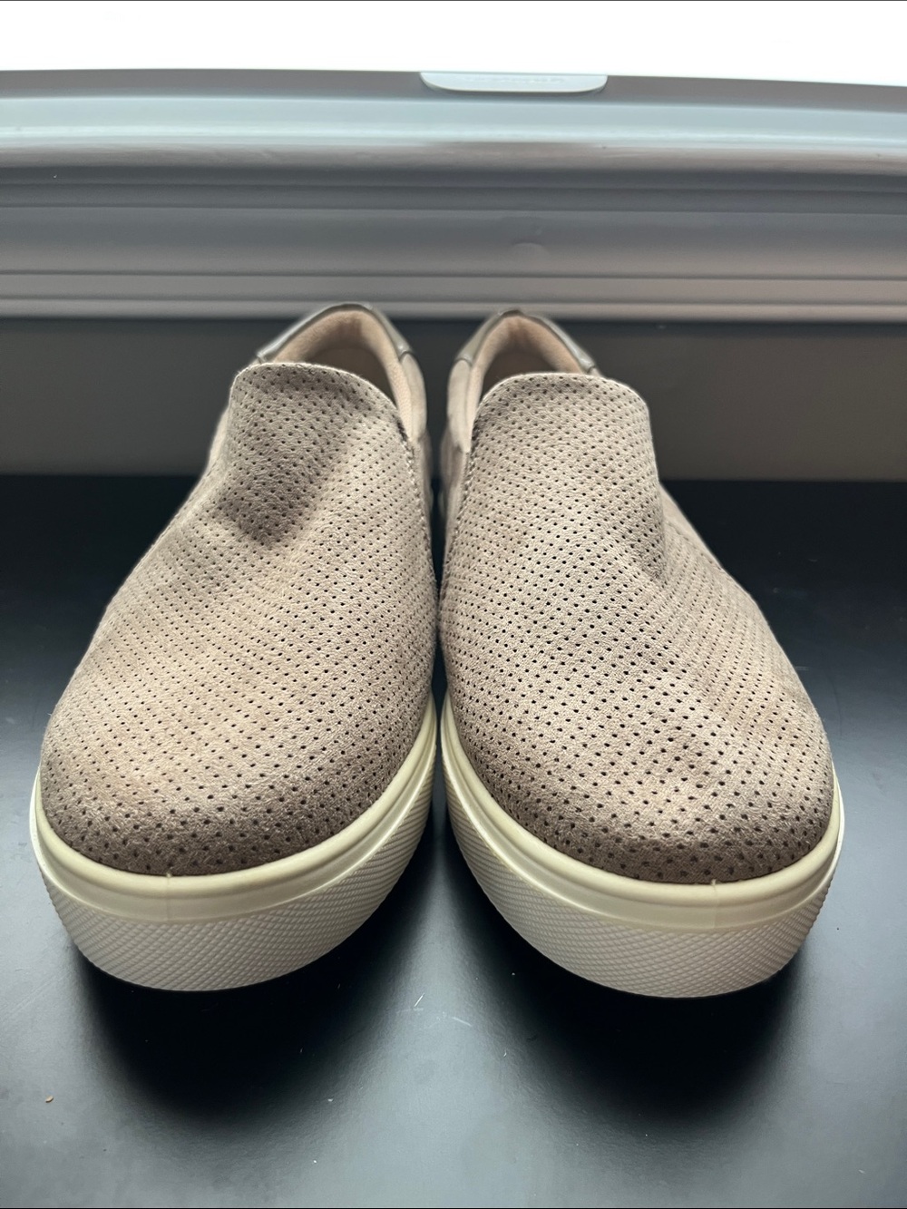 Dr. Scholl's Women’s Slip-On Perforated Loafers - Taupe - Picture 6 of 8